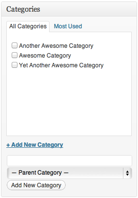 Adding a new Category in WordPress